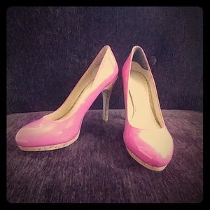 Nine west hot pink cork heels